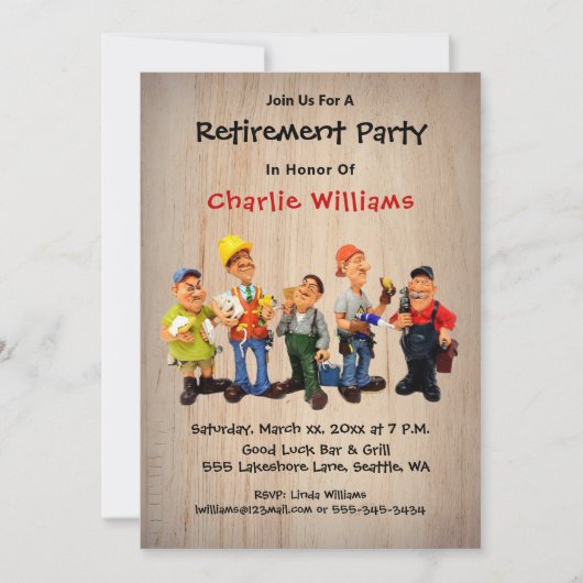 Fun Retirement Party Casual with RSVP Kaart (Voorkant)