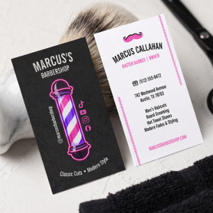 Fun Reto Neon Heren Kapperszaak Paal Haarstylist  Visitekaartje