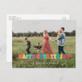 Fun retro 60s foto, alles fijn feestdagenkaart (Voorkant / Achterkant)