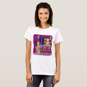 Fun Retro Art Romantic Bar Nightlife Cartoon T-shirt (Voorkant volledig)
