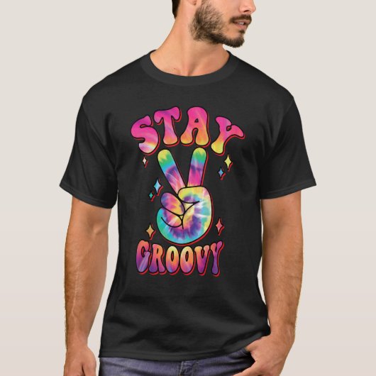Fun Retro Blijf Groovy Graphic T-shirt (Voorkant)