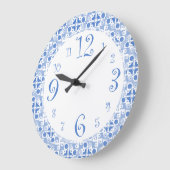 Fun Retro Blue en White Kitchen Clock Grote Klok (Hoek)