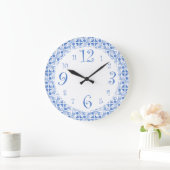 Fun Retro Blue en White Kitchen Clock Grote Klok (Huis)