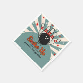 Fun Retro Bowling Birthday boy  Party for Kids Servet (Hoek)