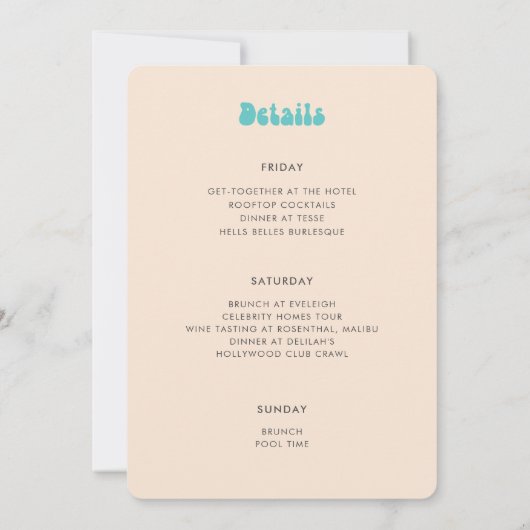 Fun Retro  Bride Tribe Bachelorette Weekend Kaart (Achterkant)