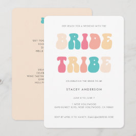 Fun Retro Bride Tribe Bachelorette Weekend Kaart