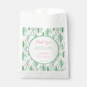 Fun Retro Cactus Succulent Floral Baby shower Bedankzakje (Voorkant)