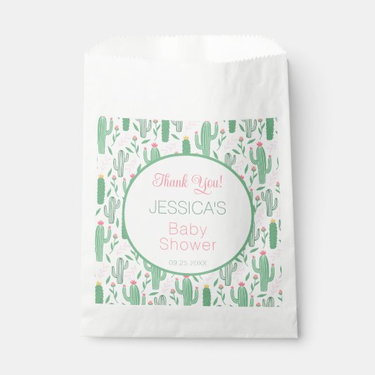 Fun Retro Cactus Succulent Floral Baby shower Bedankzakje (Voorkant)