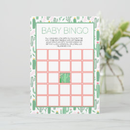 Fun Retro Cactus Succulent Floral Baby shower Kaart
