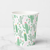 Fun Retro Cactus Succulent Floral Baby shower Papieren Bekers (Achterkant)