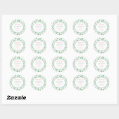 Fun Retro Cactus Succulent Floral Baby shower Ronde Sticker (Vel)