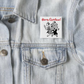 Fun Retro Cartoon Kerstmis Button (In situ)