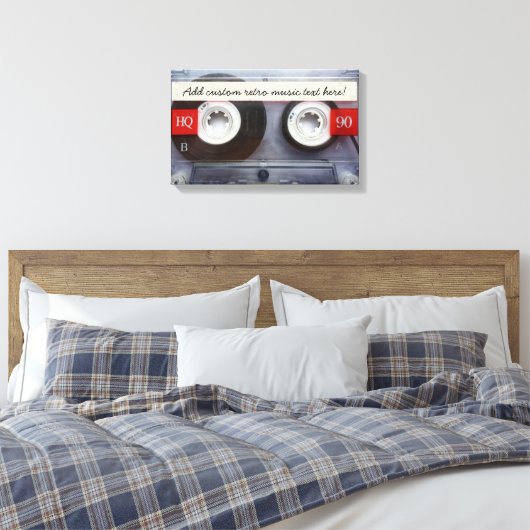 Fun Retro-Cassettebandje Canvas Afdruk (Insitu (Slaapkamer))