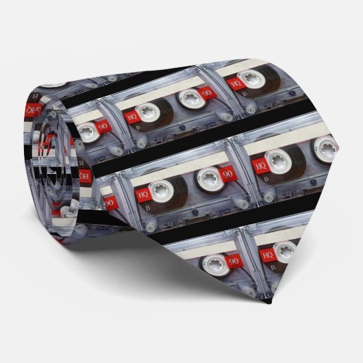 Fun Retro-Cassettebandje Stropdas (Opgerold)