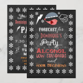Fun Retro Chalkboard Pub Sign Birthday Invites Kaart (Voorkant / Achterkant)