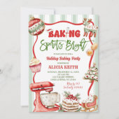 Fun Retro Christmas Baking Spirits Bright  Kaart (Voorkant)