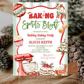 Fun Retro Christmas Baking Spirits Bright  Kaart