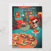 Fun Retro Christmas Dinner Party 1950s Lounge Kaart (Voorkant)