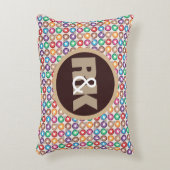 Fun Retro Circles met paar Monogrammen Accent Kussen (Voorkant(Verticaal))