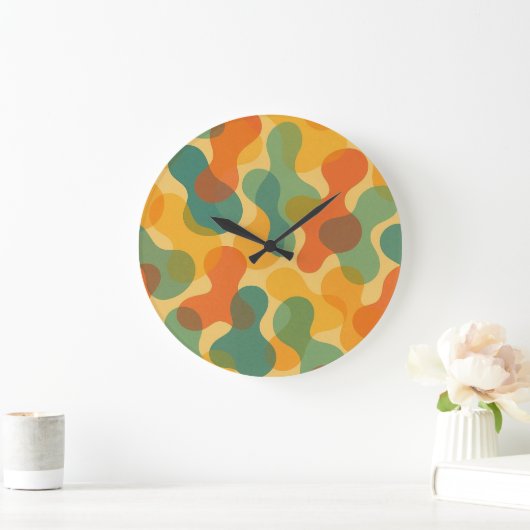 Fun Retro Classic Amorphous Shapes Art Pattern Grote Klok (Huis)