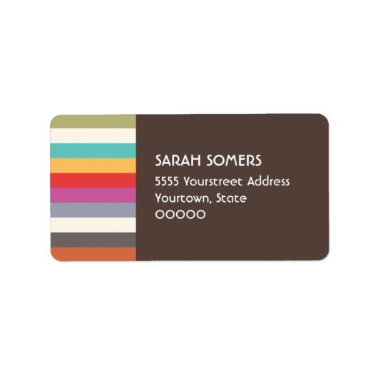 Fun Retro Colorful Multi Stripes Label (Voorkant)
