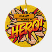 Fun Retro Comic Book Je bent mijn HERO Keramisch Ornament (Voorkant)