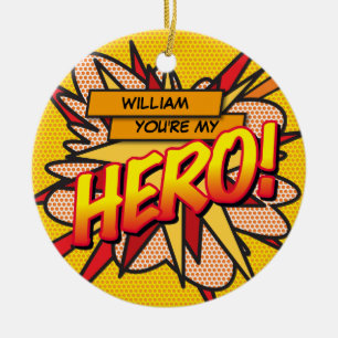 Fun Retro Comic Book Je bent mijn HERO Keramisch Ornament