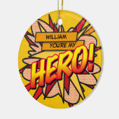 Fun Retro Comic Book Je bent mijn HERO Keramisch Ornament (Links)