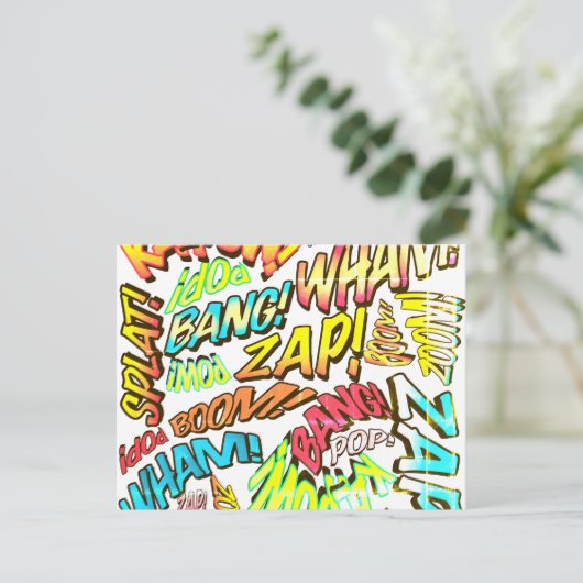 Fun Retro Comic Book Pop Art Briefkaart (Staand voorkant)