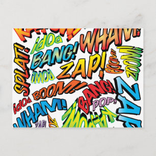Fun Retro Comic Book Pop Art-geluiden Aankondigingskaart