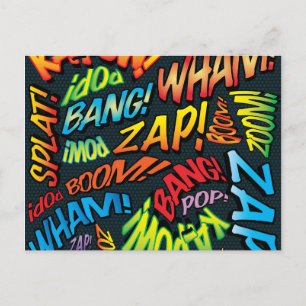 Fun Retro Comic Book Pop Art-geluiden Briefkaart