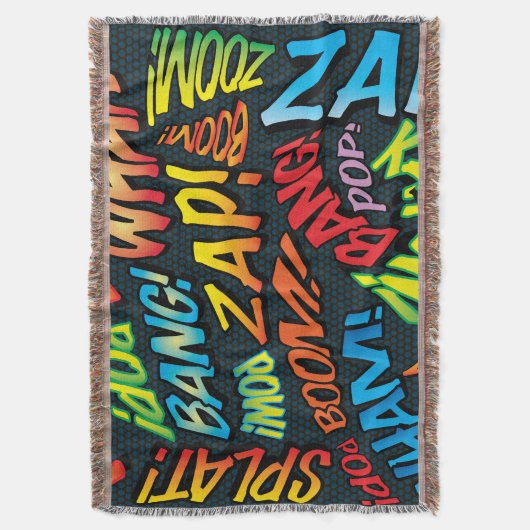 Fun Retro Comic Book Pop Art-geluiden Deken (Voorkant Verticaal)