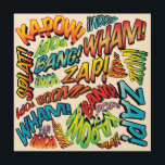 Fun Retro Comic Book Pop Art-geluiden Hout Afdruk<br><div class="desc">Een leuk,  cool en trendy retro-stripverhaal pop-geïnspireerd design dat de grillen,  zap,  pow in je leven zet. Het perfecte cadeau voor superhelden,  vrienden,  familie of als een traktatie voor jezelf. Ontworpen door: Thisnotme©</div>