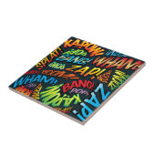 Fun Retro Comic Book Pop Art-geluiden Tegeltje (Zijkant)