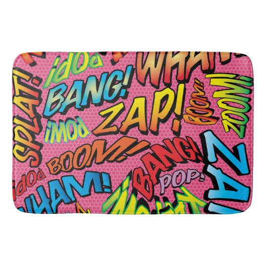 Fun Retro Comic Book Pop Art Sound Badmat (Voorkant)