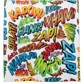 Fun Retro Comic Book Pop Art Sound Douchegordijn (Voorkant)