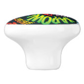 Fun Retro Comic Book Pop Art Sound Keramische Knop (Zijkant)