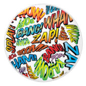 Fun Retro Comic Book Pop Art Sound Keramische Knop (Voorkant)