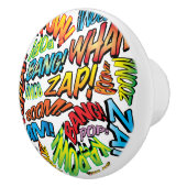 Fun Retro Comic Book Pop Art Sound Keramische Knop (Rechts)