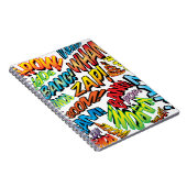 Fun Retro Comic Book Pop Art Sound Notitieboek (Rechterzijde)