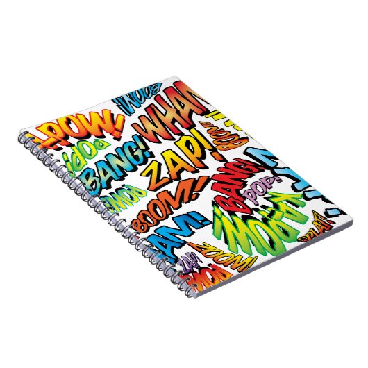 Fun Retro Comic Book Pop Art Sound Notitieboek (Rechterzijde)