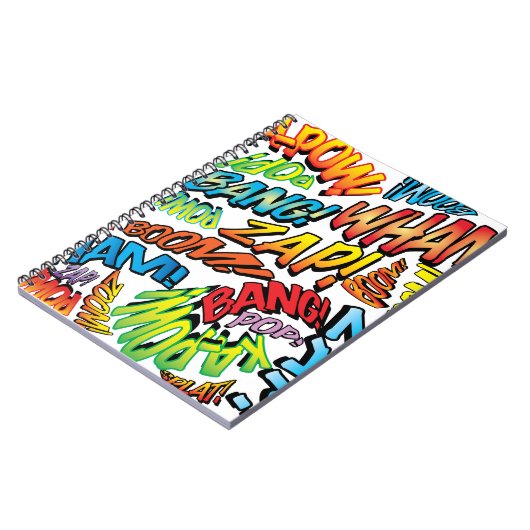 Fun Retro Comic Book Pop Art Sound Notitieboek (Linkerzijde)