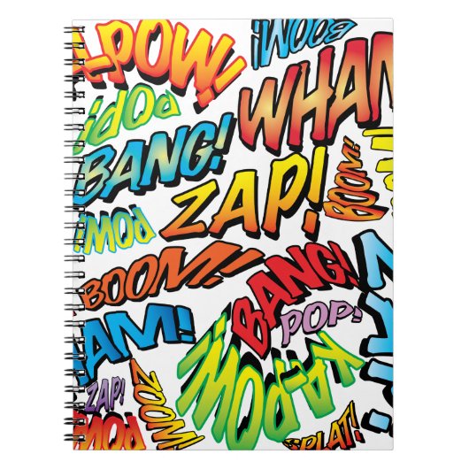 Fun Retro Comic Book Pop Art Sound Notitieboek (Voorkant)