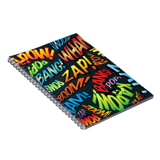 Fun Retro Comic Book Pop Art Sound Notitieboek (Rechterzijde)