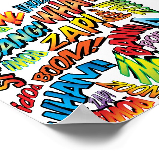 Fun Retro Comic Book Pop Art Sound Poster (Hoek)