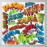 Fun Retro Comic Book Pop Art Sound Poster<br><div class="desc">Een leuk,  cool en trendy retro-stripverhaal pop-geïnspireerd design dat de grillen,  zap,  pow in je leven zet. Het perfecte cadeau voor superhelden,  vrienden,  familie of als een traktatie voor jezelf. Ontworpen door: ComicBookPop© op www.zazzle.com/comicbookpop*</div>