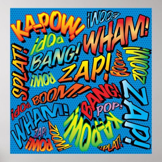 Fun Retro Comic Book Pop Art Sound Poster (Voorkant)