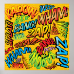 Fun Retro Comic Book Pop Art Sound Poster<br><div class="desc">Een leuk,  cool en trendy retro-stripverhaal pop-geïnspireerd design dat de grillen,  zap,  pow in je leven zet. Het perfecte cadeau voor superhelden,  vrienden,  familie of als een traktatie voor jezelf. Ontworpen door: ComicBookPop© op www.zazzle.com/comicbookpop*</div>