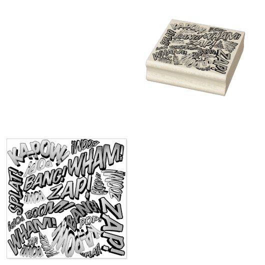 Fun Retro Comic Book Pop Art Sound Rubberstempel (Gestempeld)