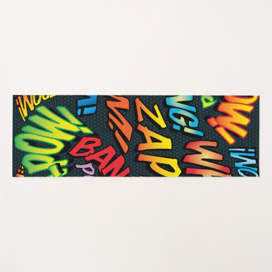Fun Retro Comic Book Pop Art Sound Yogamat (Voorkant (horizontaal))
